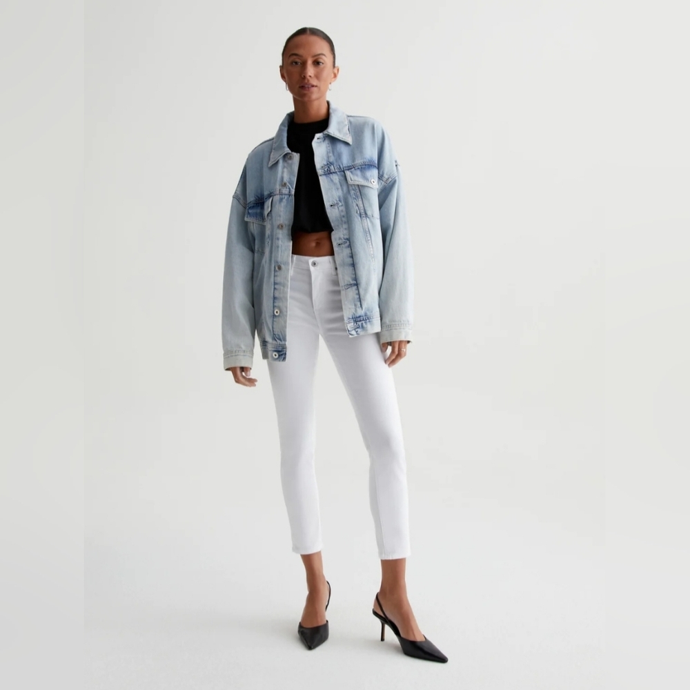 Adriano Goldschmied White Denim Prima Crop Jeans Size 27